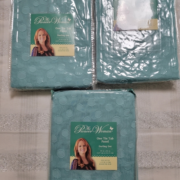 The Pioneer Woman One Tie Tab Panel Curtains 50 inches x 84 inches - Picture 2 of 3